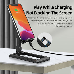 phone resting on a smartphone stand